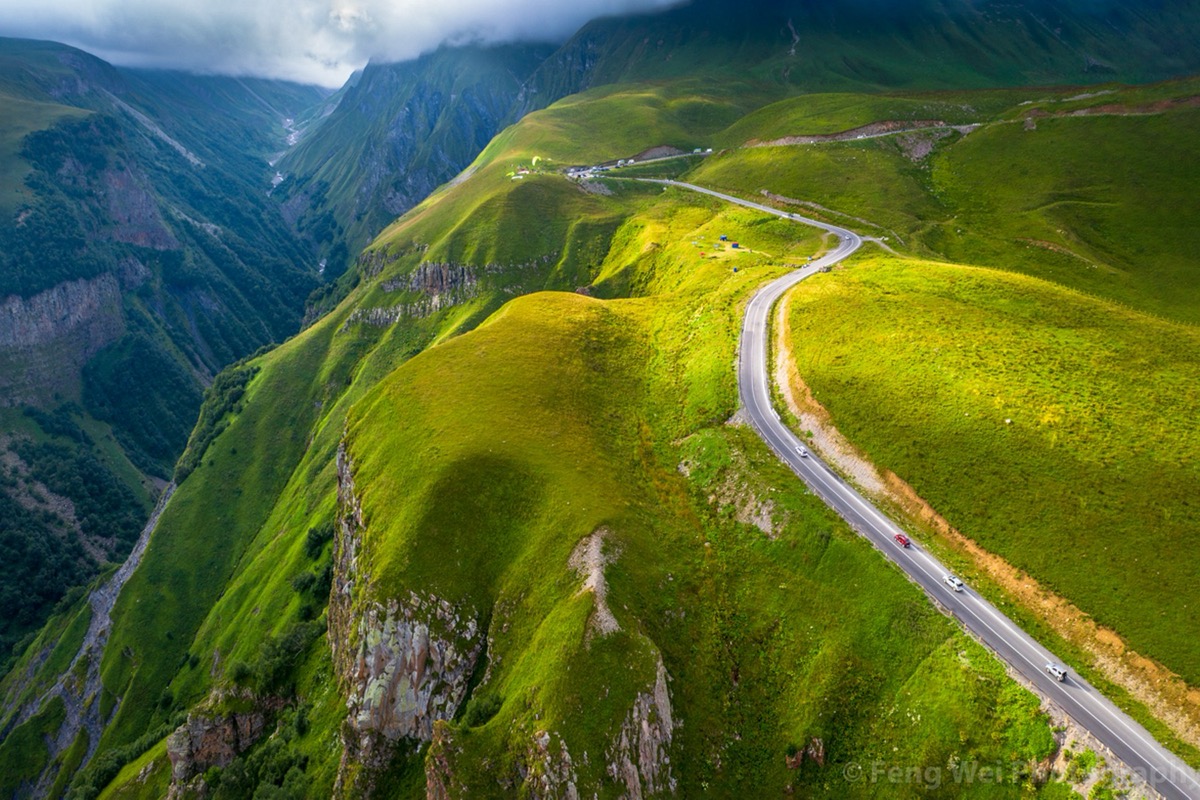 Mountain pass road through the Caucasus on the way to Svaneti
