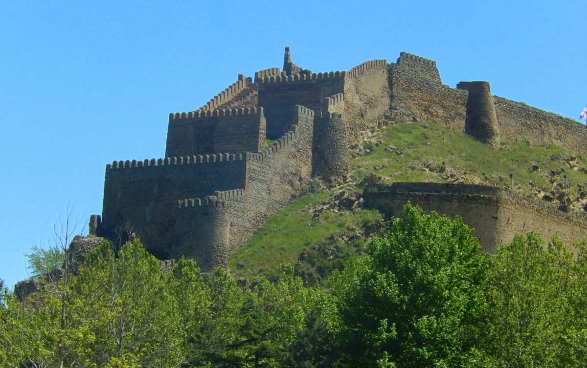 Gori Fortress on the hilltop overlooking the valley